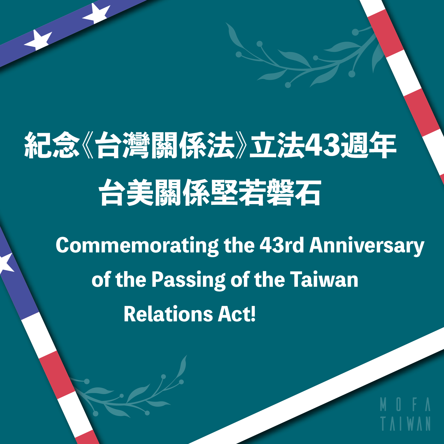 対外関係（2022-04-20）アメリカでの「台湾関係法」制定43周年