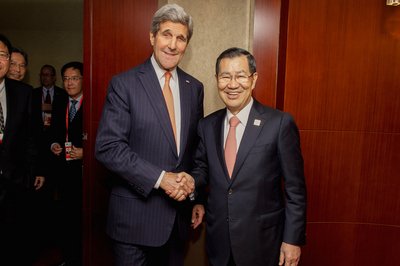 蕭・前副総統がケリー米国務長官と会談