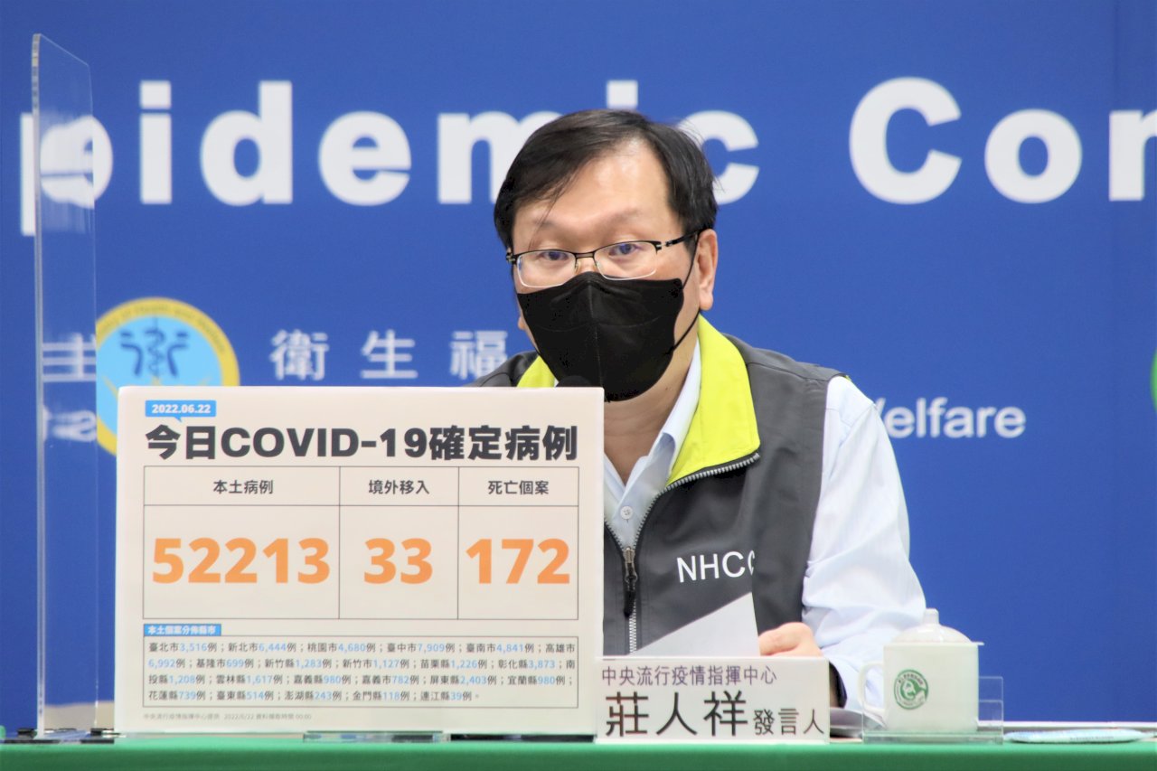 台湾、6/22の新型コロナ市中感染者5万2,213人
