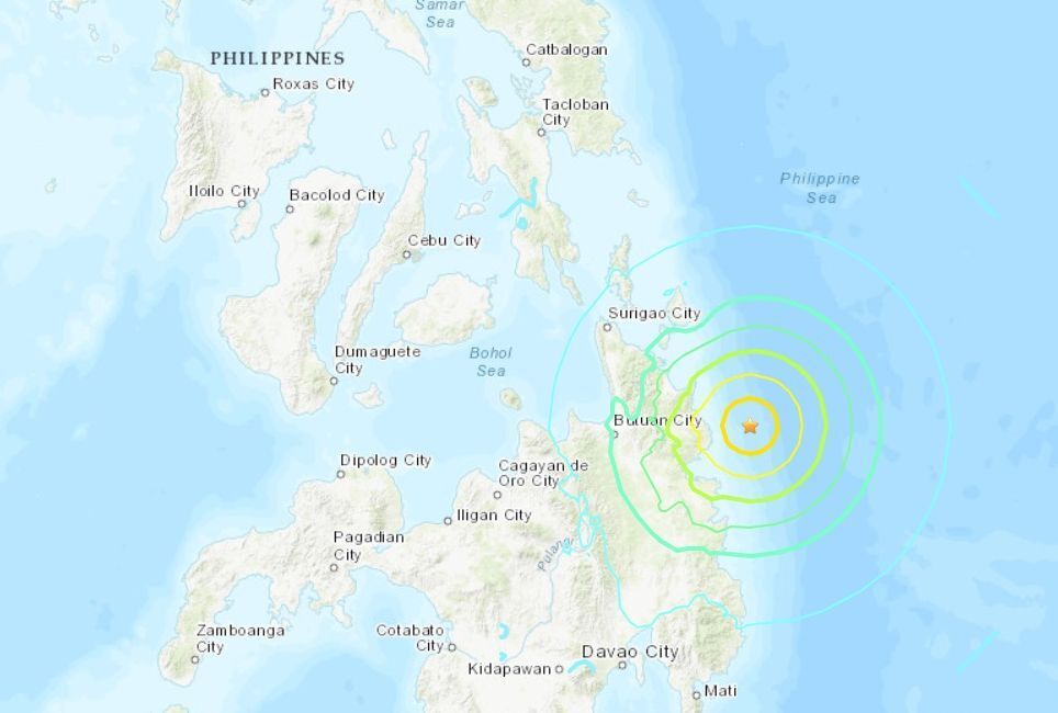フィリピン南部で明け方に再びM6以上の地震が発生