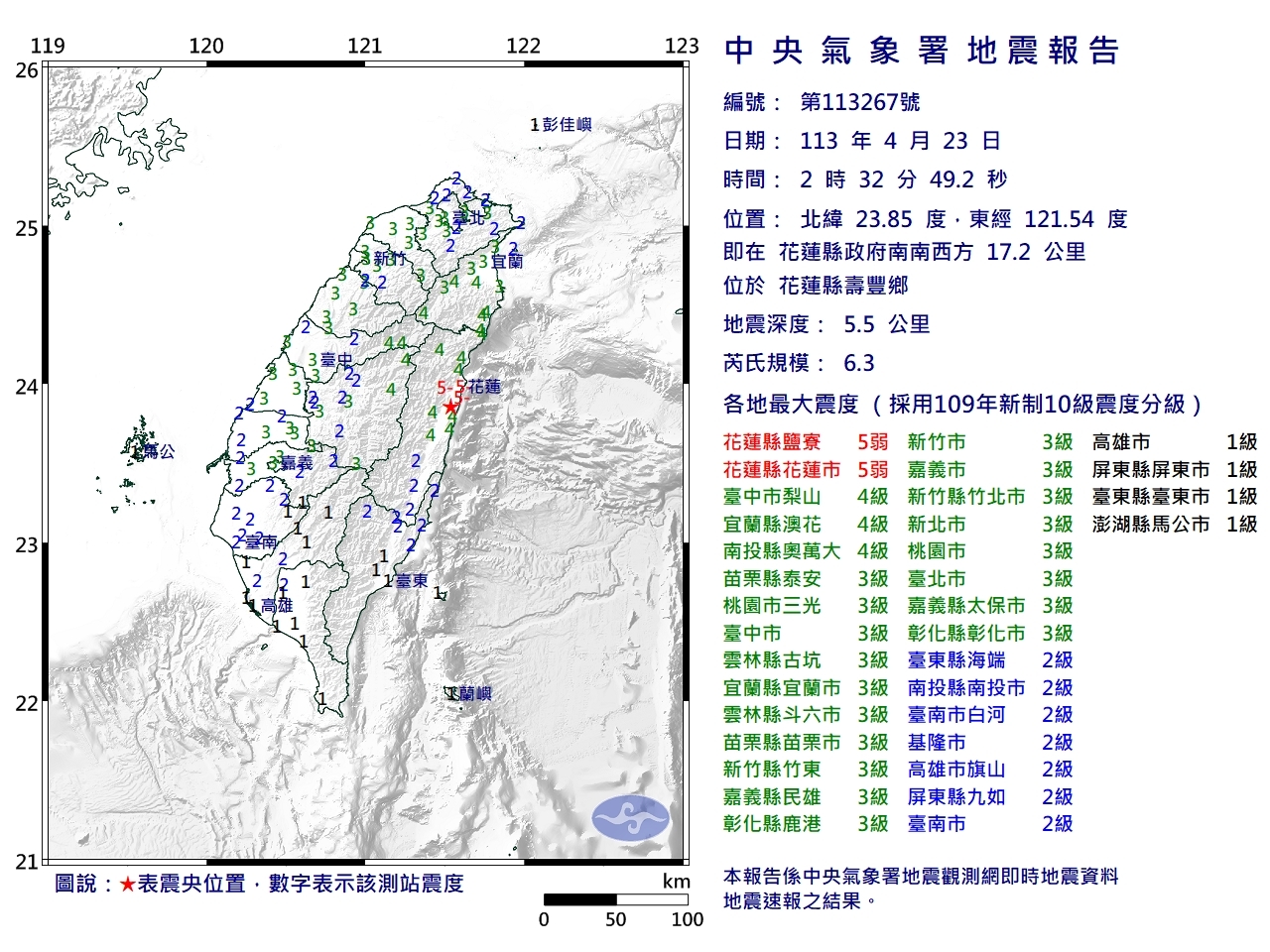 台湾東部‧花蓮でM6級の地震が連続発生、最大震度5弱