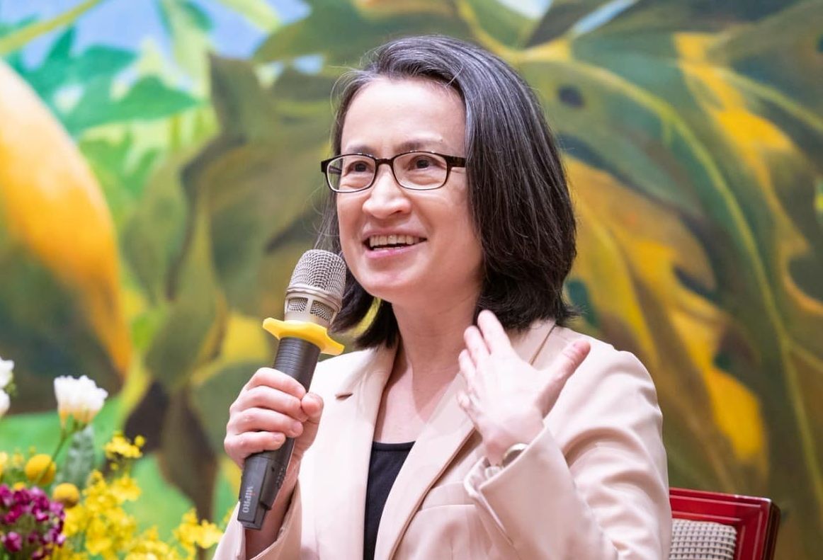 蕭美琴・副総統が4月30日、アメリカのシリコンバレーの大手企業のトップや米連邦議会議員が発起した、AI(人工知能)や国家安全保障に関するフォーラム「ヒル・アンド・バレー・フォーラム（Hill & Valley Forum）」にて事前に録画されたビデオを通じて談話を発表した（写真：CNA）