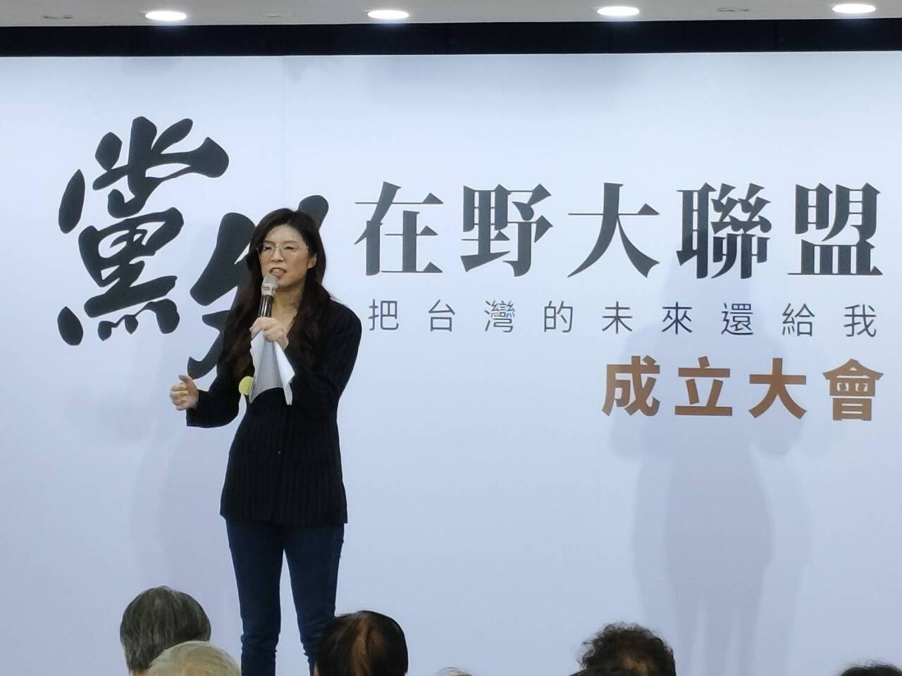 国民党の前立法委員である鄭麗文氏らが11日、党外野党連合を設立。民主主義の防衛線を守ると述べた。（写真：Rti）